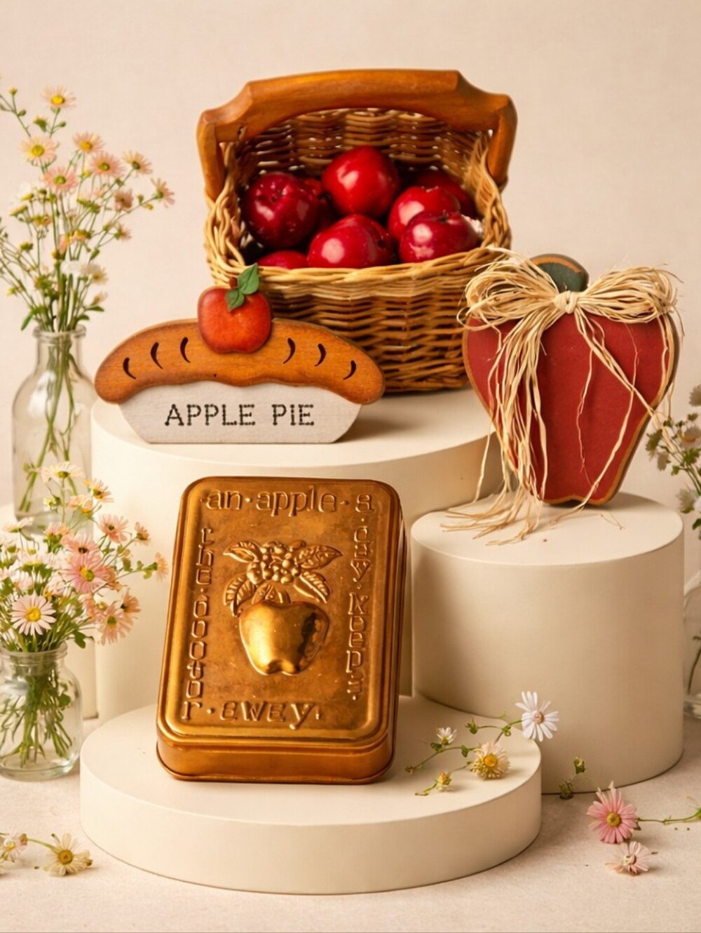 Farmhouse Red Apples, Foxcreek Basket, Wooden Apple Signs, Cooper Wall Hanging